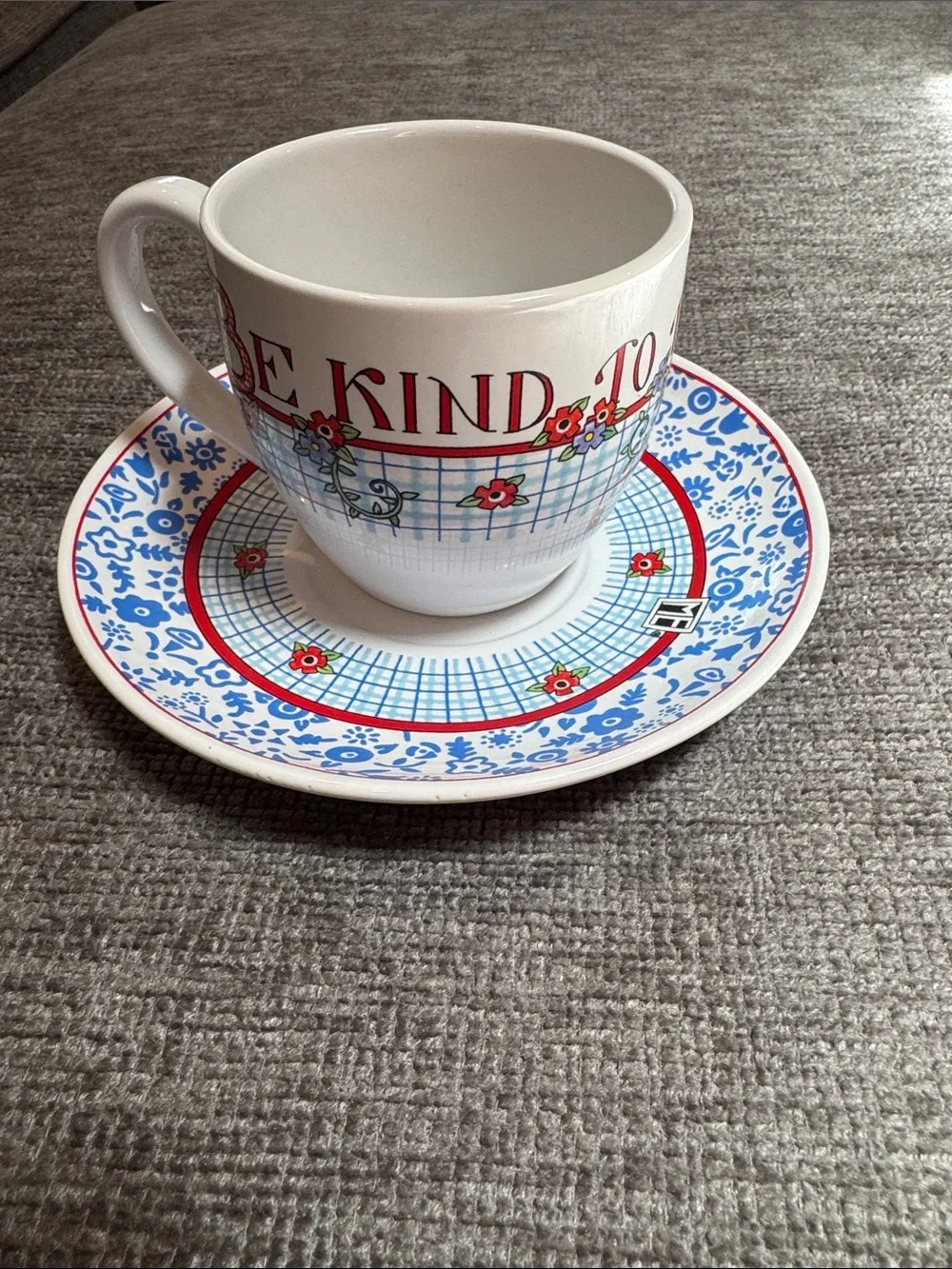 Mary Engelbreit Teacup & Saucer Set Be Kind to Thy Sister